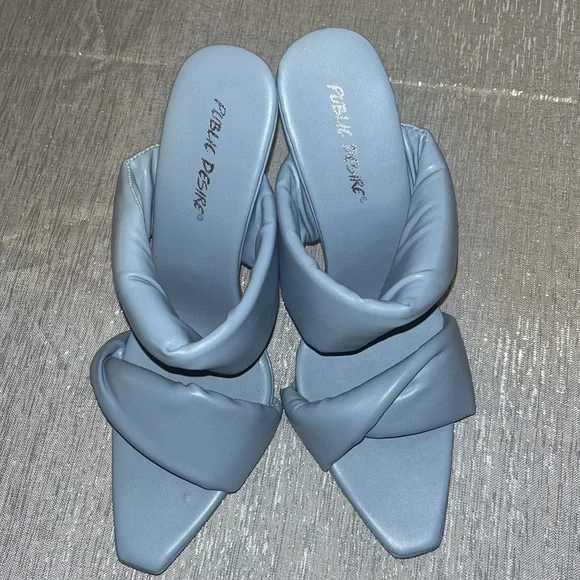 Public Desire Powder Blue Mules - Picture 3 of 4